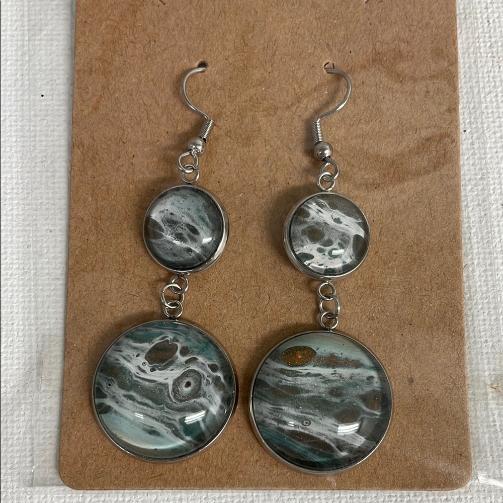 Elegant Silver and Gray Dangle Earrings